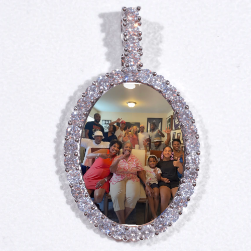 Large 3D Oval Custom Picture Pendant