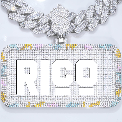 CUSTOM LETTER NECKLACE 3D COLORFUL SQUARE