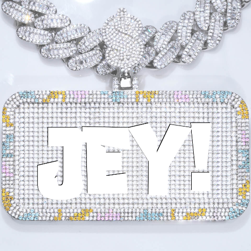 CUSTOM LETTER NECKLACE 3D COLORFUL SQUARE