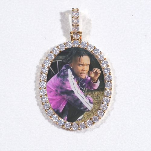 3D Oval Custom Picture Pendant