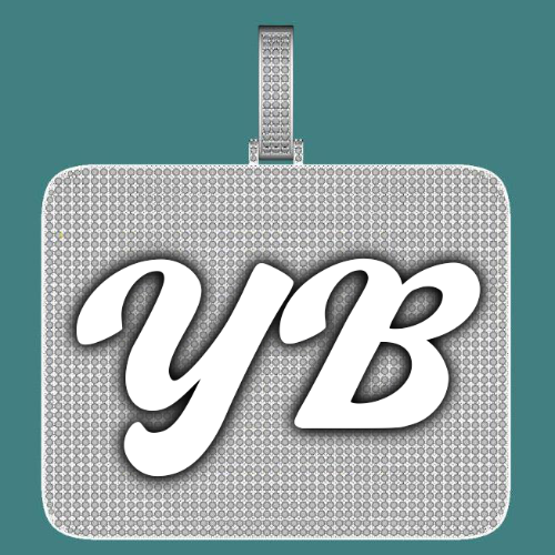 CUSTOM LETTER NECKLACE 3D BIG SQUARE