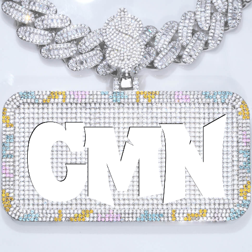 CUSTOM LETTER NECKLACE 3D COLORFUL SQUARE