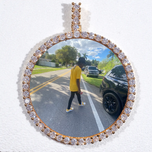 LARGE 3D CIRCLE CUSTOM PICTURE PENDANT