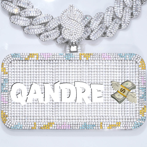 CUSTOM LETTER NECKLACE 3D COLORFUL SQUARE