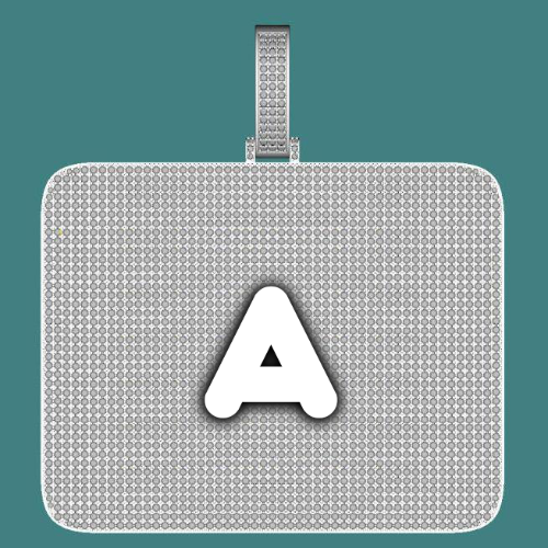 CUSTOM LETTER NECKLACE 3D BIG SQUARE