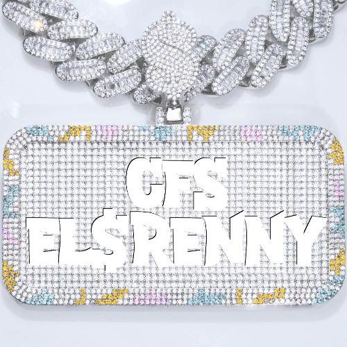 CUSTOM LETTER NECKLACE 3D COLORFUL SQUARE