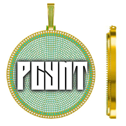 CUSTOM LETTER NECKLACE 3D BIG DISC