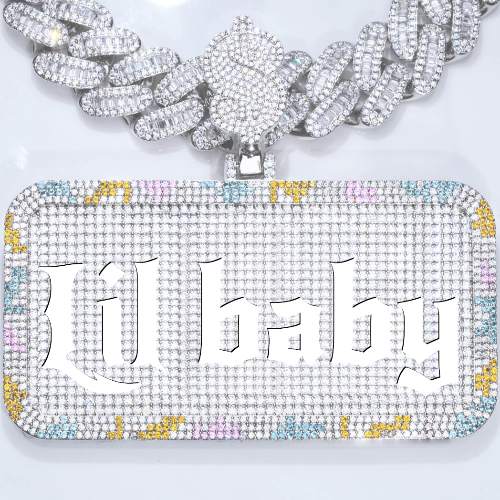 CUSTOM LETTER NECKLACE 3D COLORFUL SQUARE