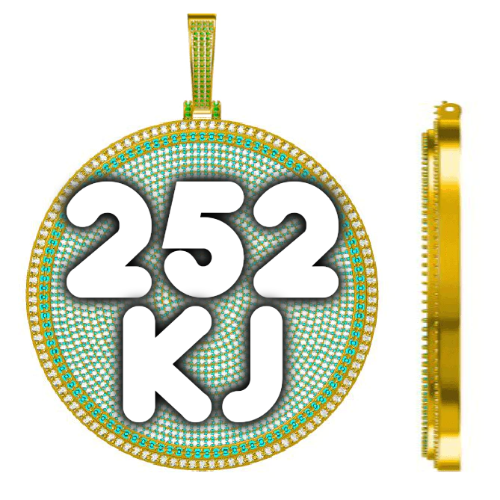 CUSTOM LETTER NECKLACE 3D BIG DISC