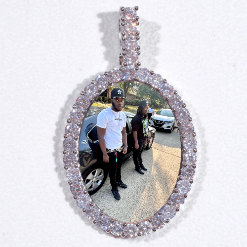 Large 3D Oval Custom Picture Pendant
