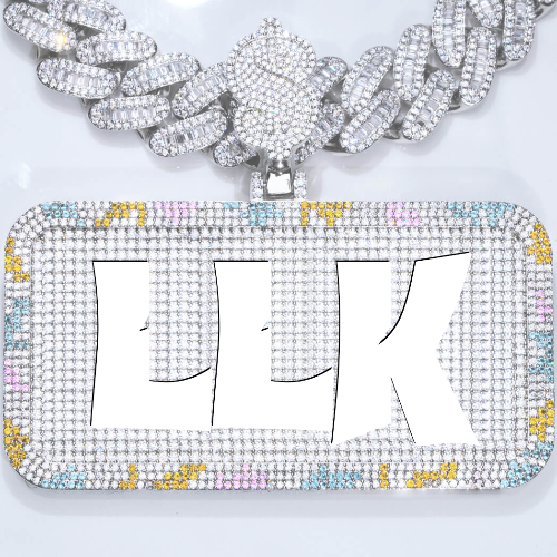 CUSTOM LETTER NECKLACE 3D COLORFUL SQUARE