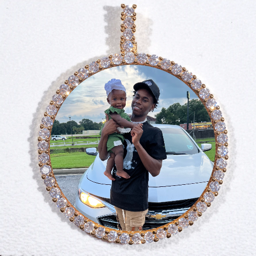 LARGE 3D CIRCLE CUSTOM PICTURE PENDANT