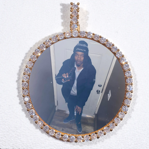 LARGE 3D CIRCLE CUSTOM PICTURE PENDANT