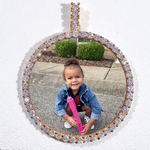 LARGE 3D CIRCLE CUSTOM PICTURE PENDANT