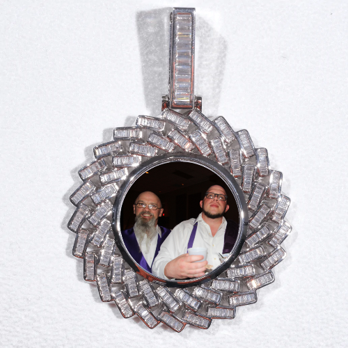Large 3D Baguette Custom Picture Pendant
