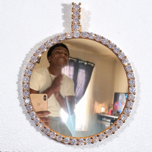 LARGE 3D CIRCLE CUSTOM PICTURE PENDANT