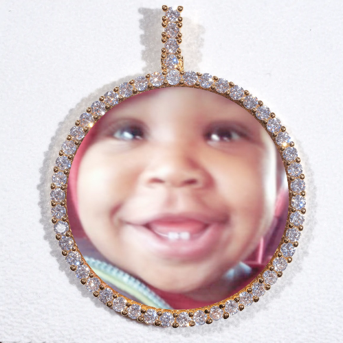 LARGE 3D CIRCLE CUSTOM PICTURE PENDANT