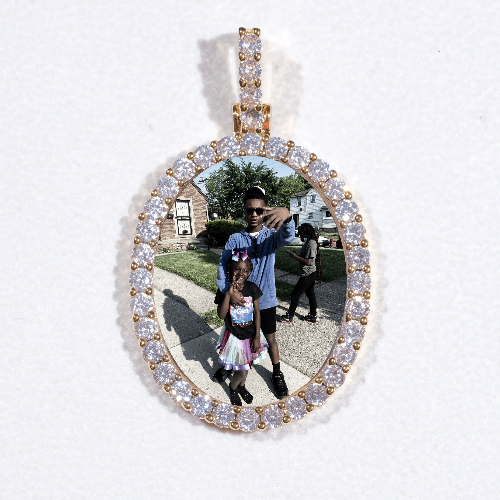 3D Oval Custom Picture Pendant