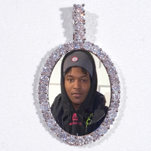 Large 3D Oval Custom Picture Pendant
