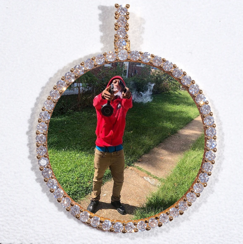 LARGE 3D CIRCLE CUSTOM PICTURE PENDANT