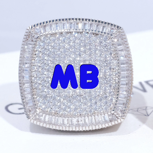 CUSTOM LETTER 3D ICED RING