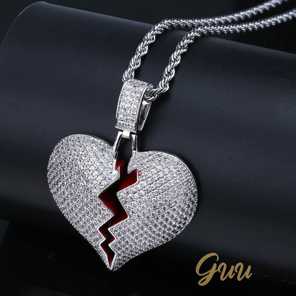 18K Gold-Plated Solid Micro-inlay AAA CZ Heartbreak Necklace - The GUU Shop