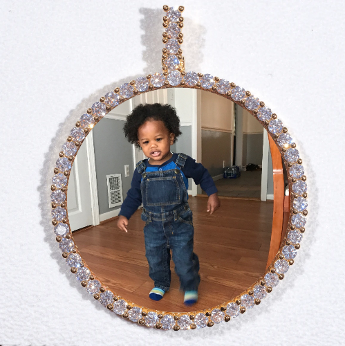 LARGE 3D CIRCLE CUSTOM PICTURE PENDANT