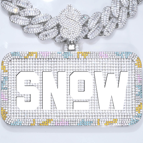 CUSTOM LETTER NECKLACE 3D COLORFUL SQUARE