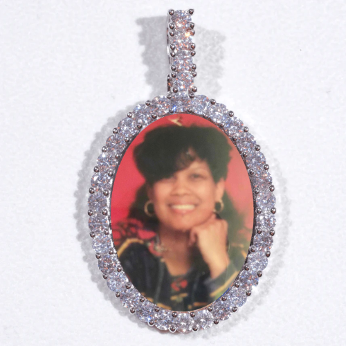 Large 3D Oval Custom Picture Pendant