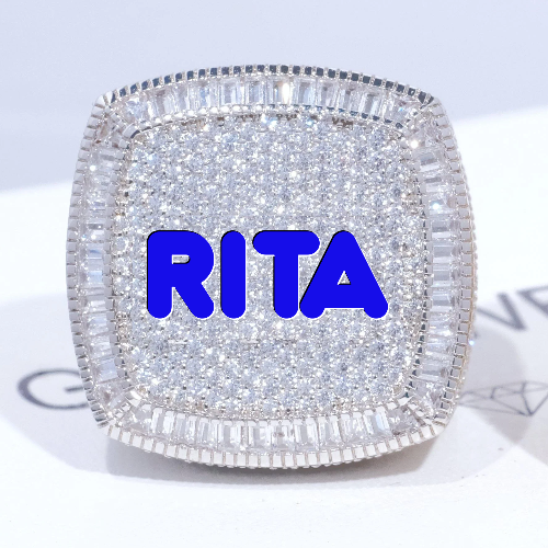 CUSTOM LETTER 3D ICED RING