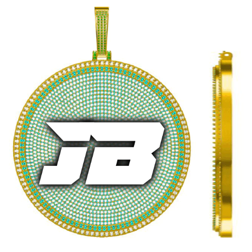 CUSTOM LETTER NECKLACE 3D BIG DISC