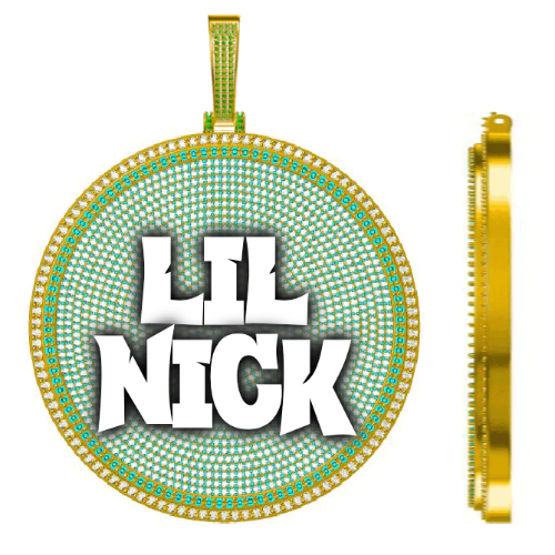 CUSTOM LETTER NECKLACE 3D BIG DISC