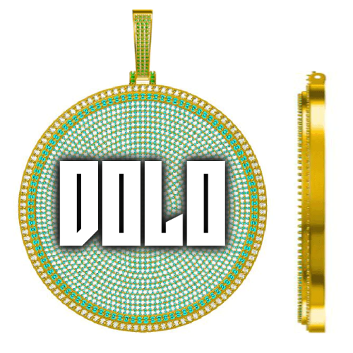 CUSTOM LETTER NECKLACE 3D BIG DISC