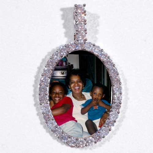 Large 3D Oval Custom Picture Pendant