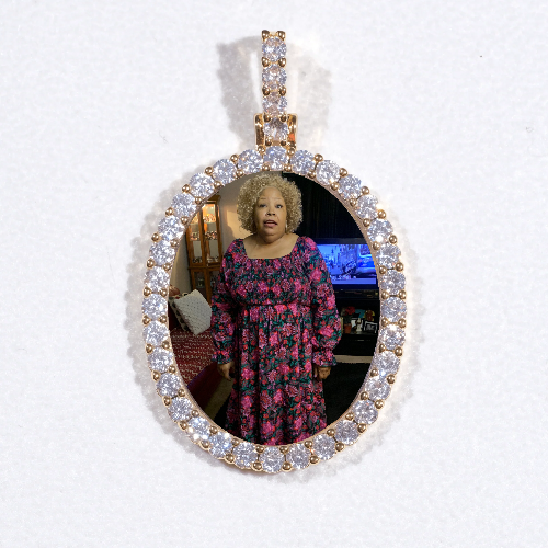 3D Oval Custom Picture Pendant