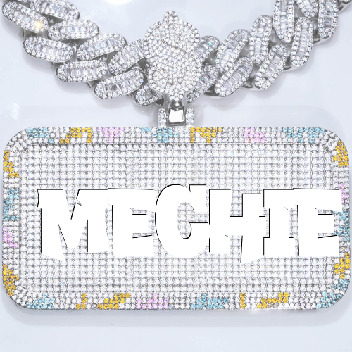 CUSTOM LETTER NECKLACE 3D COLORFUL SQUARE