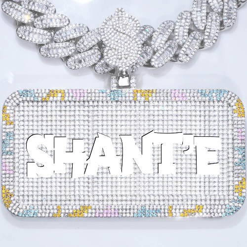 CUSTOM LETTER NECKLACE 3D COLORFUL SQUARE