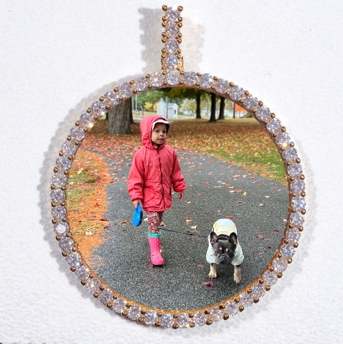 LARGE 3D CIRCLE CUSTOM PICTURE PENDANT