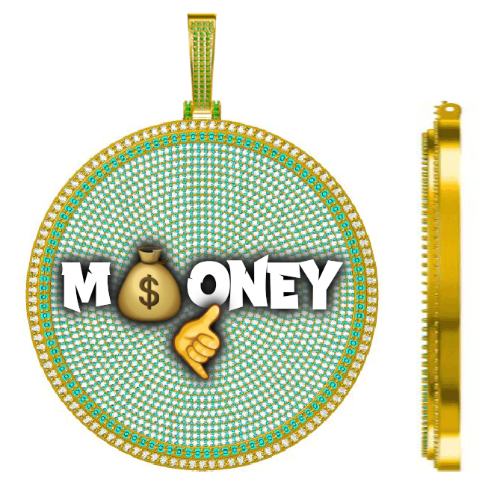 CUSTOM LETTER NECKLACE 3D BIG DISC