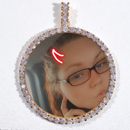 LARGE 3D CIRCLE CUSTOM PICTURE PENDANT