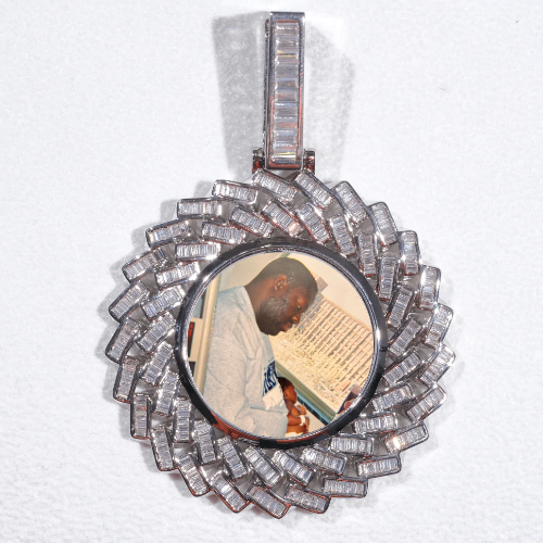 Large 3D Baguette Custom Picture Pendant