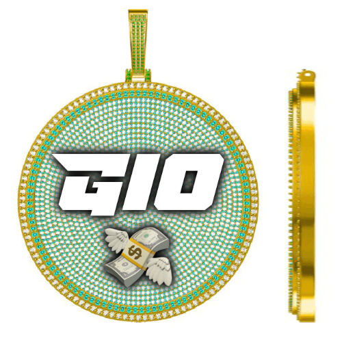 CUSTOM LETTER NECKLACE 3D BIG DISC