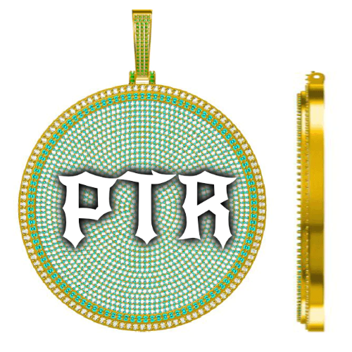 CUSTOM LETTER NECKLACE 3D BIG DISC
