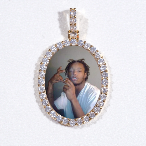 3D Oval Custom Picture Pendant