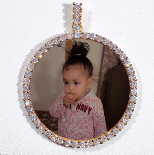 LARGE 3D CIRCLE CUSTOM PICTURE PENDANT