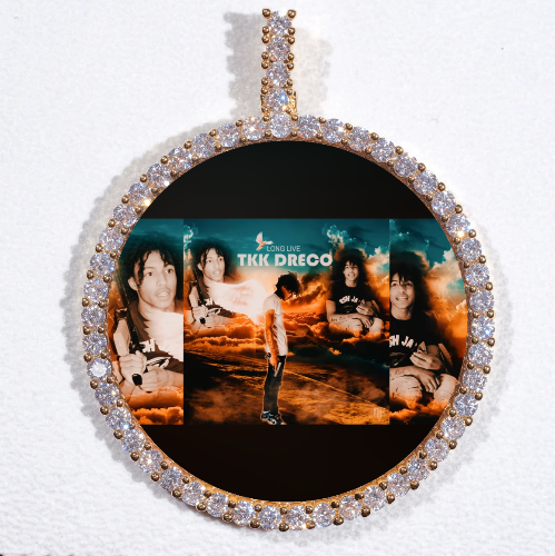 LARGE 3D CIRCLE CUSTOM PICTURE PENDANT