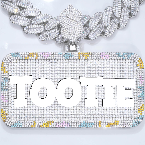 CUSTOM LETTER NECKLACE 3D COLORFUL SQUARE
