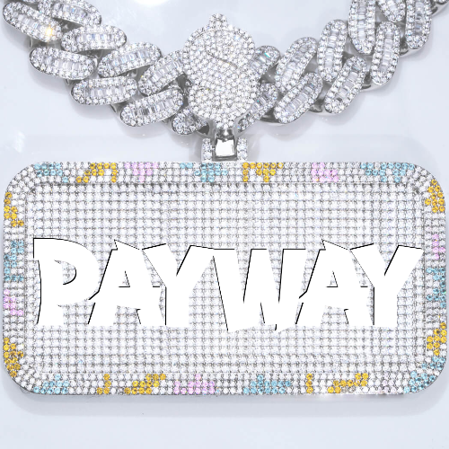 CUSTOM LETTER NECKLACE 3D COLORFUL SQUARE
