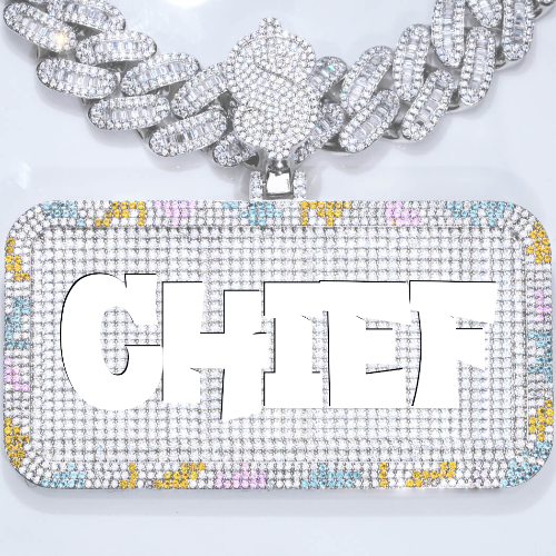CUSTOM LETTER NECKLACE 3D COLORFUL SQUARE