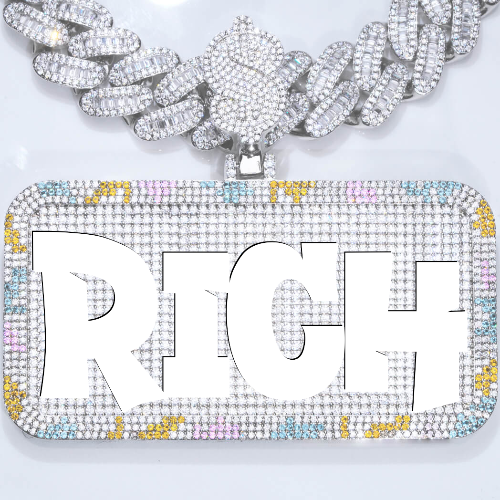CUSTOM LETTER NECKLACE 3D COLORFUL SQUARE